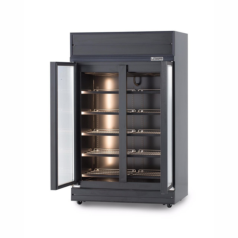 2 Door Glass Display Fridge (Black) | Flomatic Industries Upright Chillers & Freezers