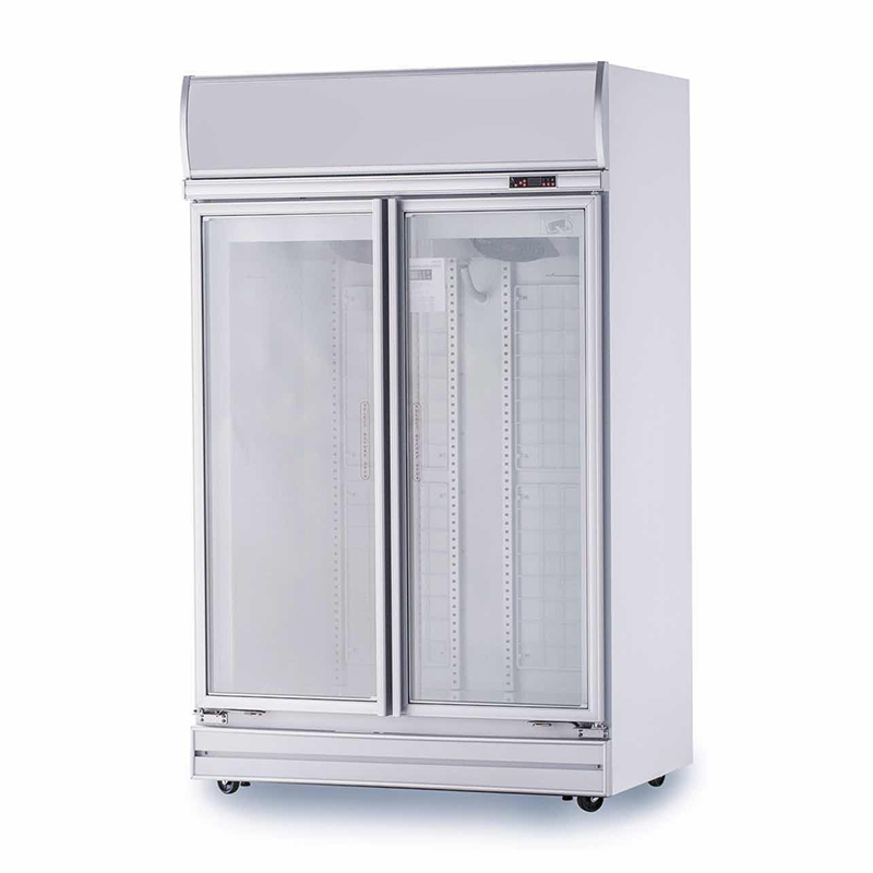 2 Door Glass Display Fridge (White) | Flomatic Industries Upright Chillers & Freezers