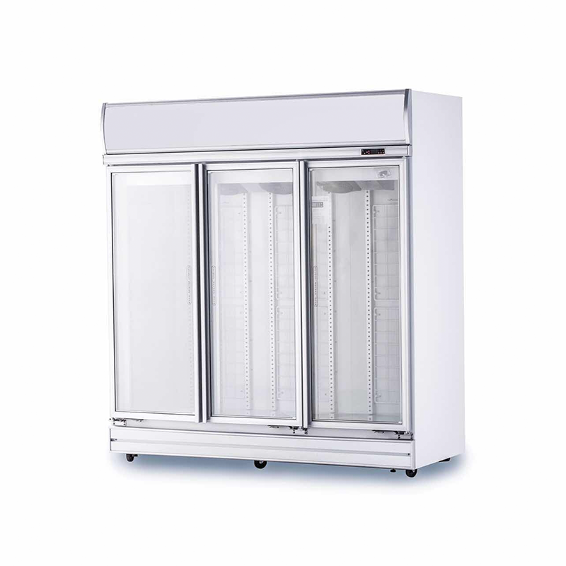 3 Door Glass Display Fridge (White) | Flomatic Industries Upright Chillers & Freezers